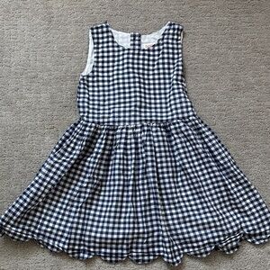 Gingham Sleeveless Kids Dress - Navy and White
